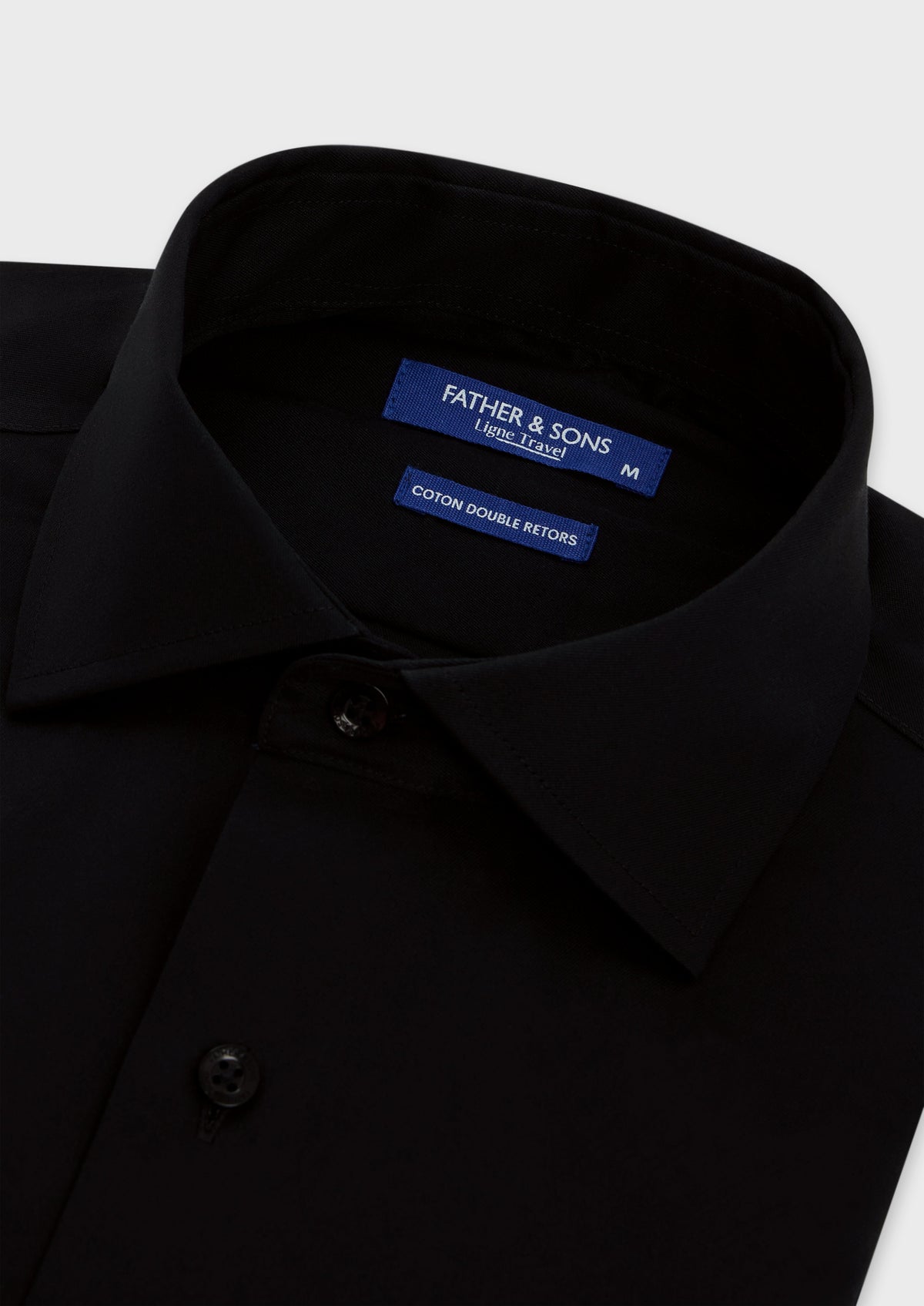 Chemise habillée non-iron Slim en twill de coton uni noir