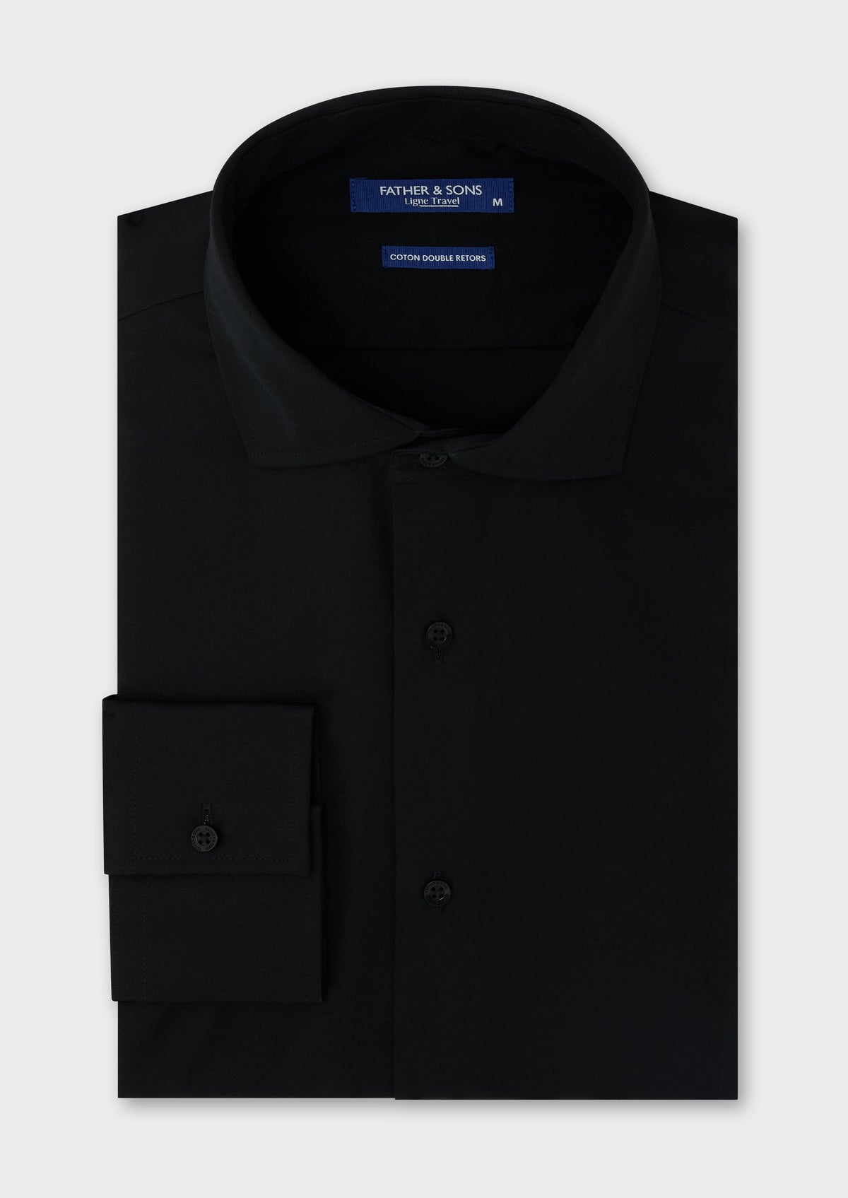 Chemise habillée non-iron Slim en twill de coton uni noir