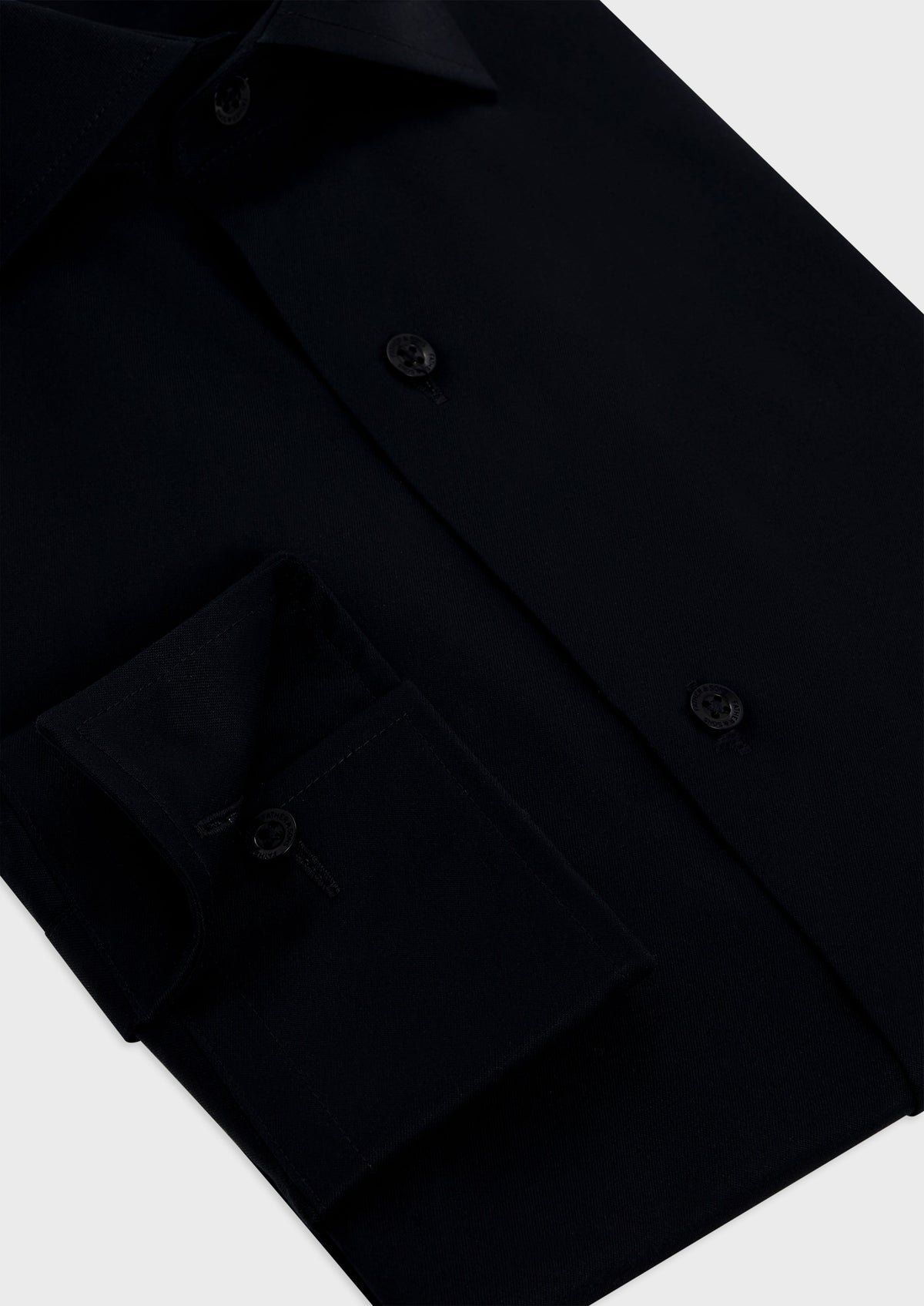 Chemise habillée non-iron Slim en twill de coton uni noir