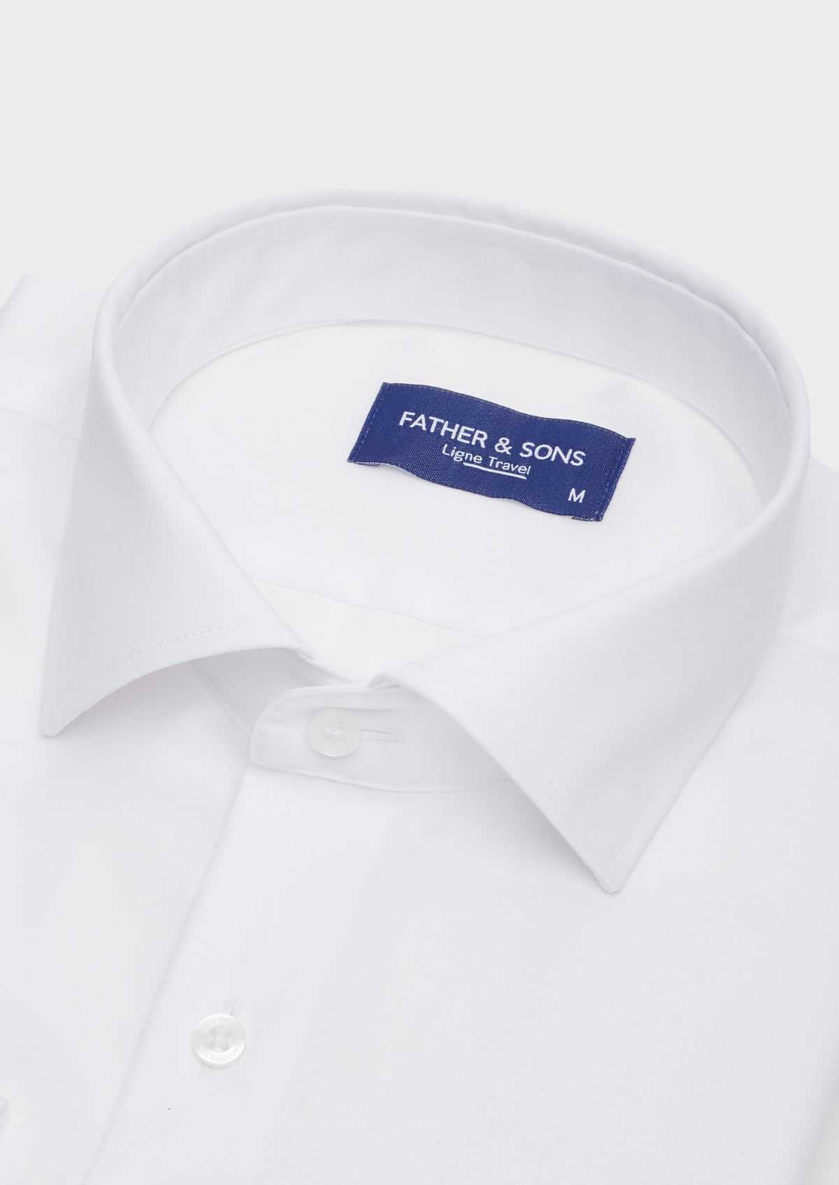 Chemise habillée non-iron Slim en twill de coton uni blanc