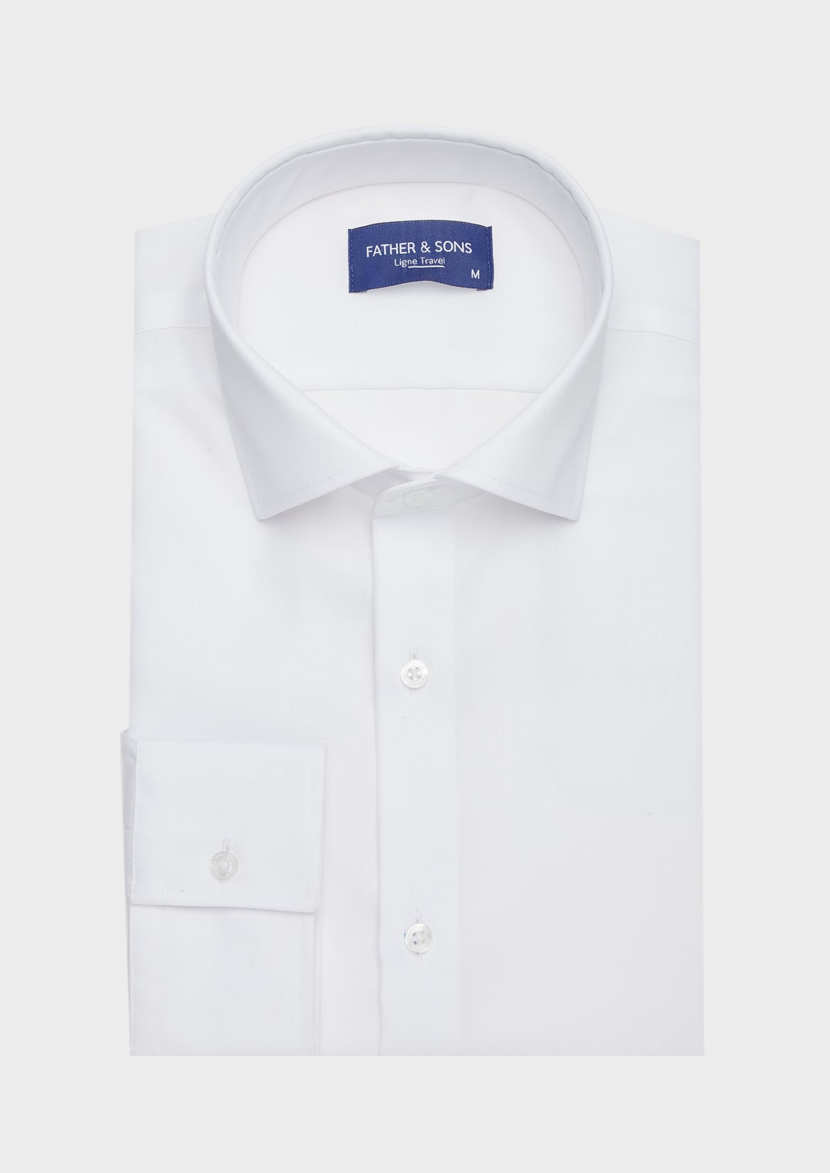 Chemise habillée non-iron Slim en twill de coton uni blanc