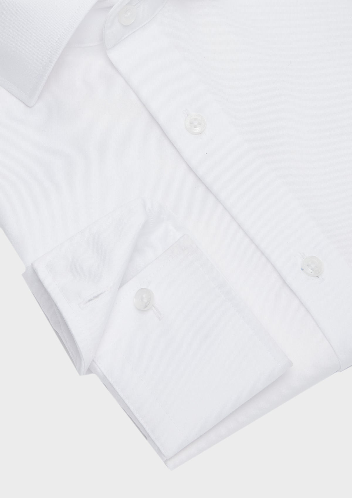 Chemise habillée non-iron Slim en twill de coton uni blanc
