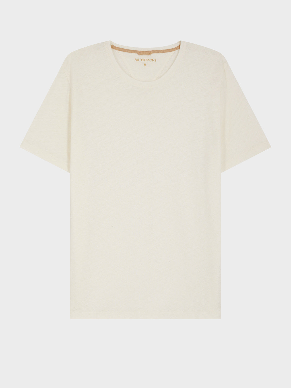 Tee-shirt col rond en coton et lin écrus